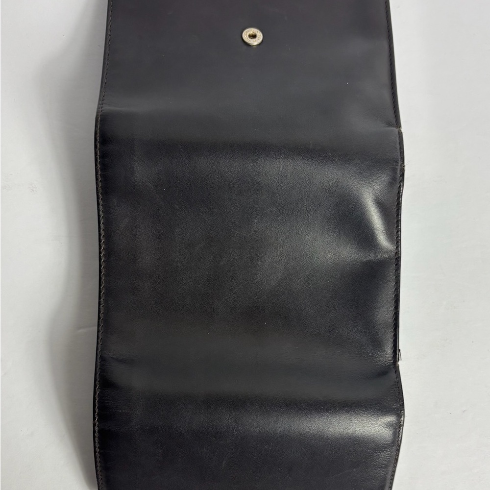 Prada Dark Brown Leather Bi-Fold Wallet with Gold Bar Detail‎ - Picture 4 of 6